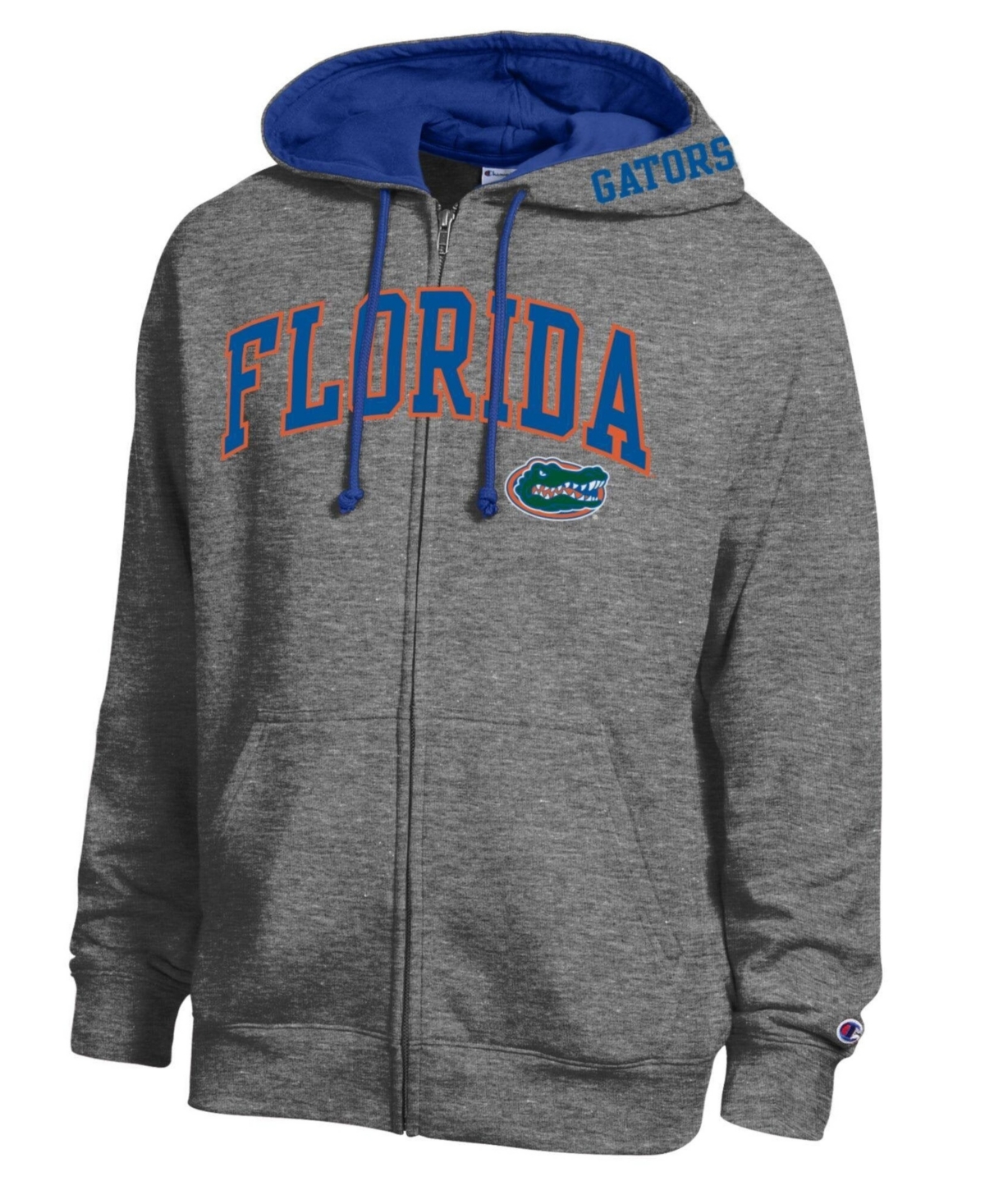 Champion Men's Heather Charcoal Florida Gators Arch Logo Full-Zip Fleece Hoodie - Heather Charcoal