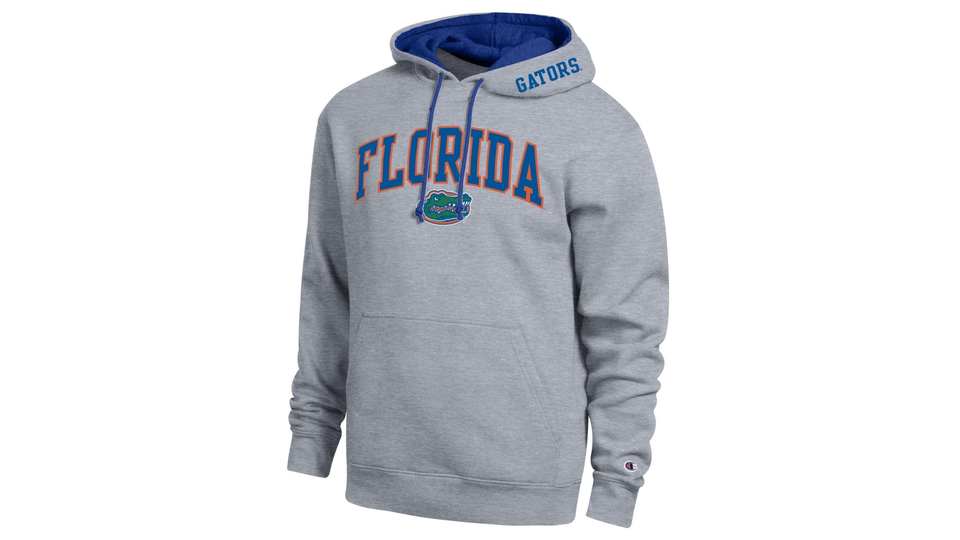 Champion Men's Heather Gray Florida Gators Arch Tackle Twill Hoodie