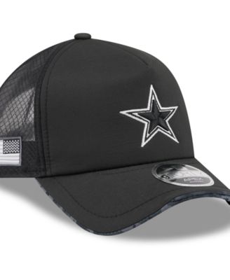 Men's Black Dallas Cowboys 2026 Salute To Service Apex 9FORTY Adjustable Trucker Hat