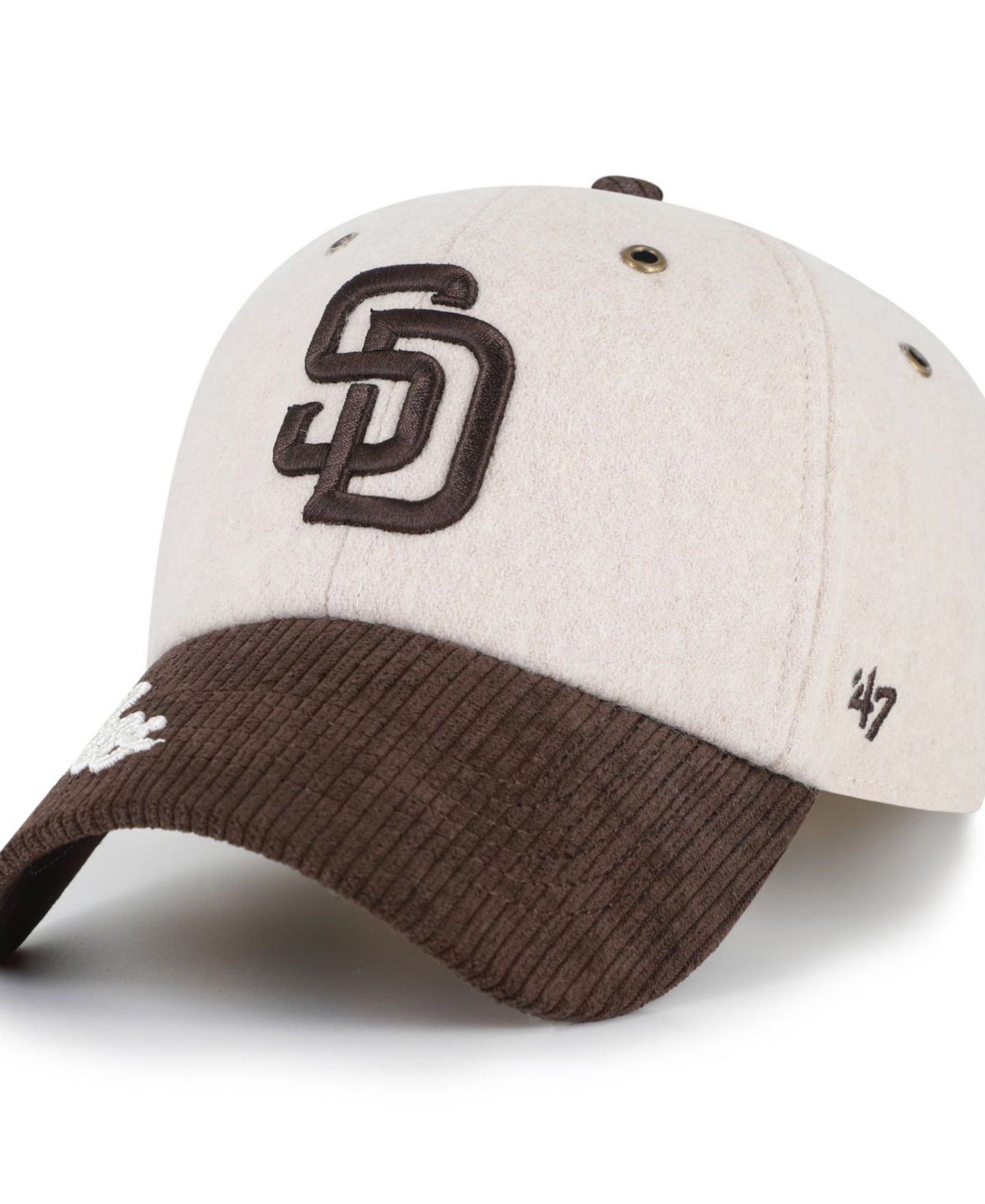 Мужская кепка '47 Brand Natural/Brown San Diego Padres Rope Script Clean Up Adjustable Hat — фото 3