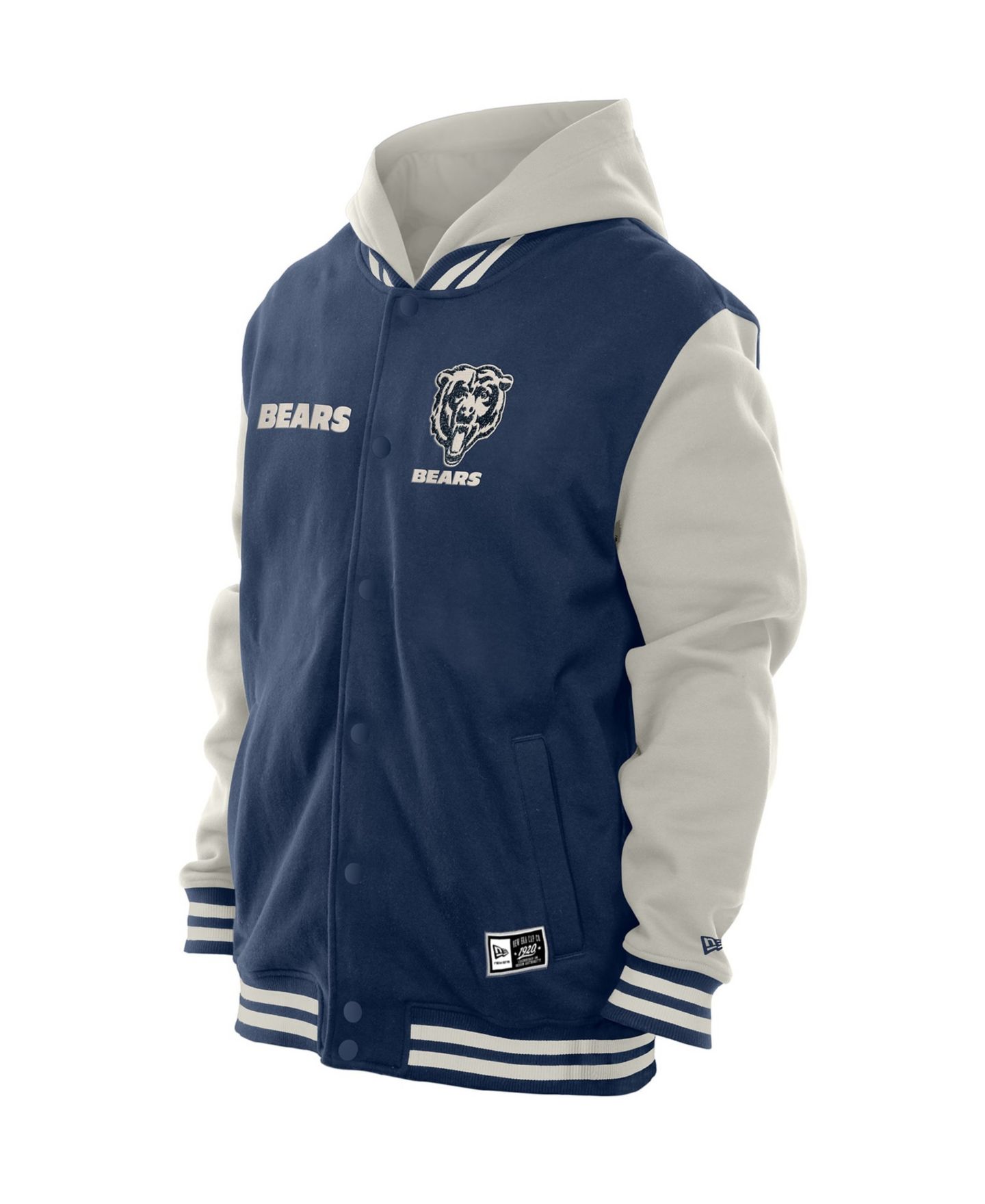 Мужская куртка New Era Navy/Gray Chicago Bears Full-Snap Fleece Hooded — фото 3