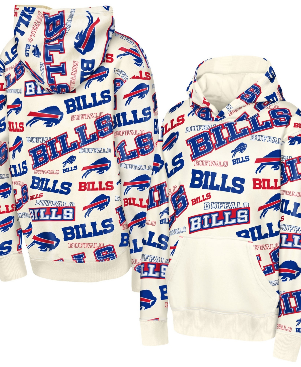 Outerstuff Big Boys' and Girls' Cream Buffalo Bills Shake Bake Hoodie - Cream