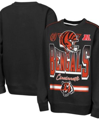 Big Boys' and Girls' Black Cincinnati Bengals Run Fleece Sweatshirt