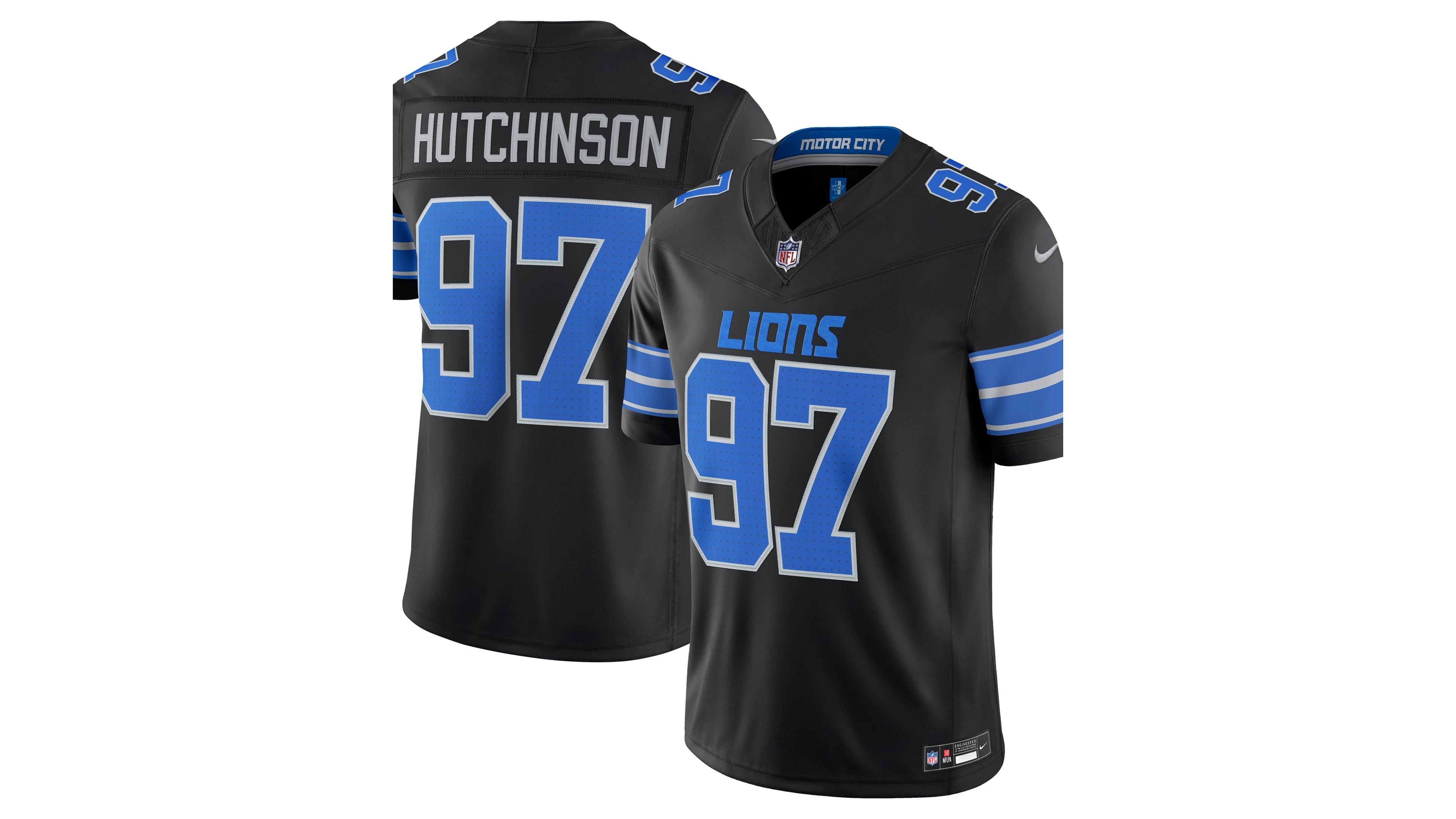 Nike Men's Aidan Hutchinson Black Detroit Lions Alternate Vapor F.u.s.e. Stitched Limited Jersey