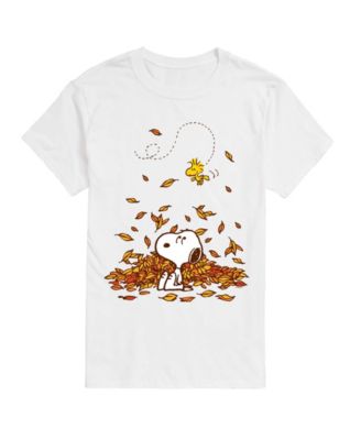 Men's Snoopy and Woodstock Fall Leaves Crewneck Short-Sleeve T-Shirt