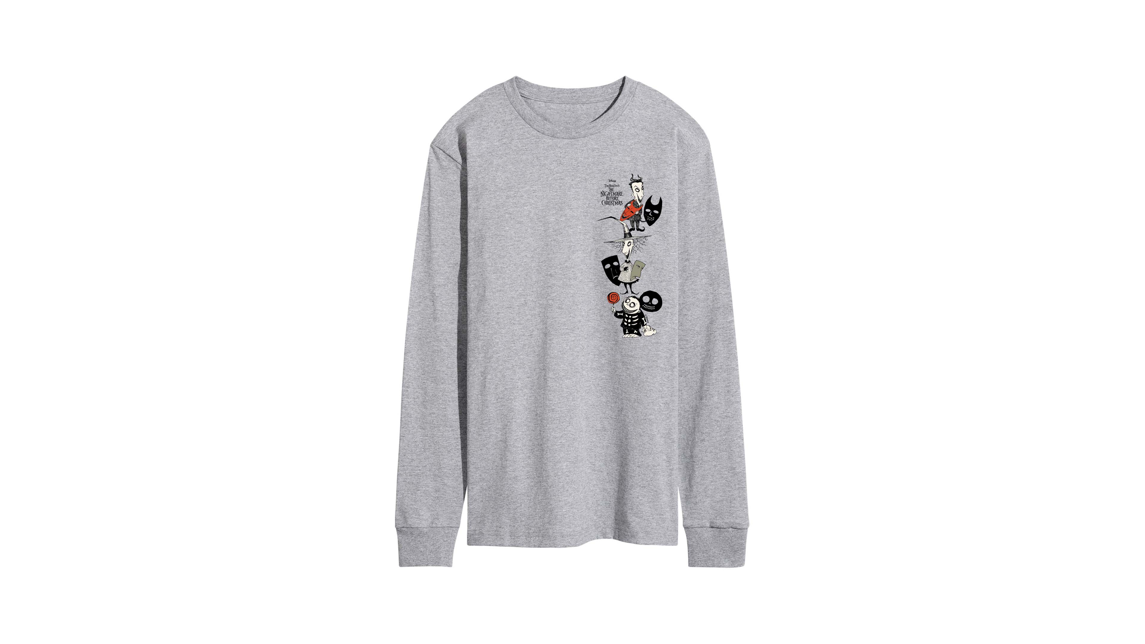 Airwaves Men's Shock Lock Barrel The Nightmare Before Christmas Long-Sleeve Crew-Neck T-Shirt