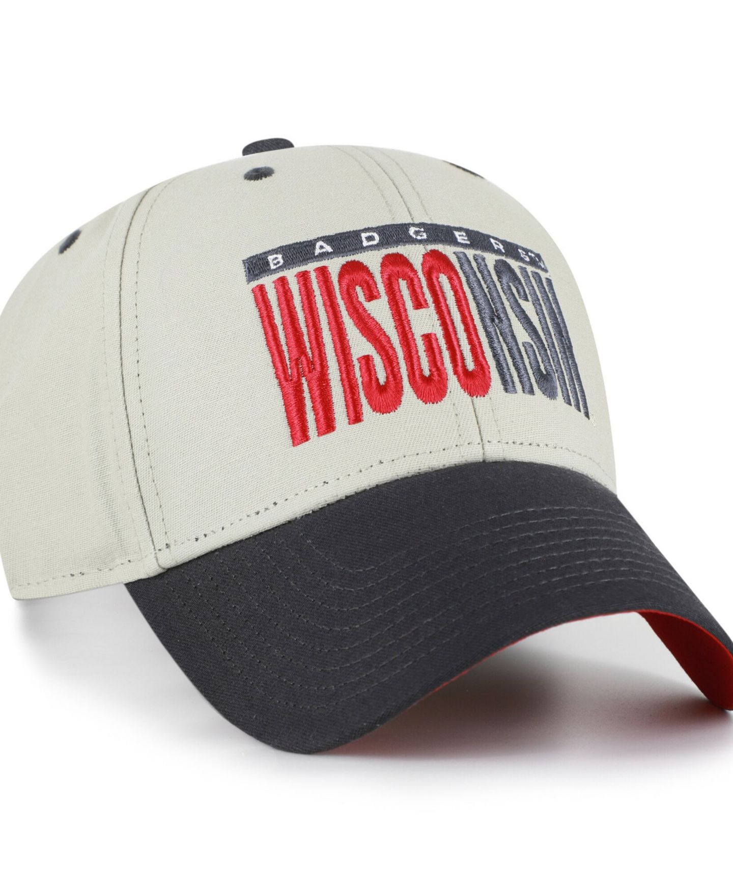 Кепка '47 Brand Gray/Black Wisconsin Badgers Half Block Text MVP Adjustable Hat — фото 4