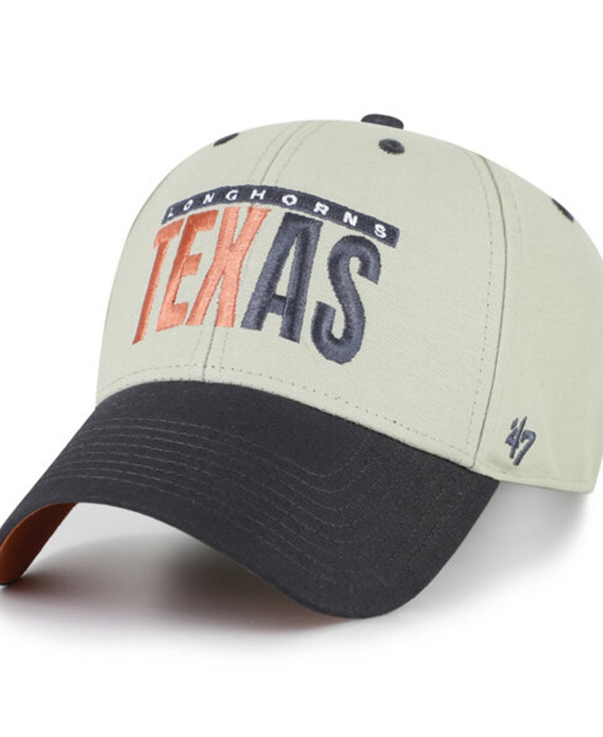 '47 Brand Men's and Women's Gray/Black Texas Longhorns Half Block Text Mvp Adjustable Hat - Gray, Black
