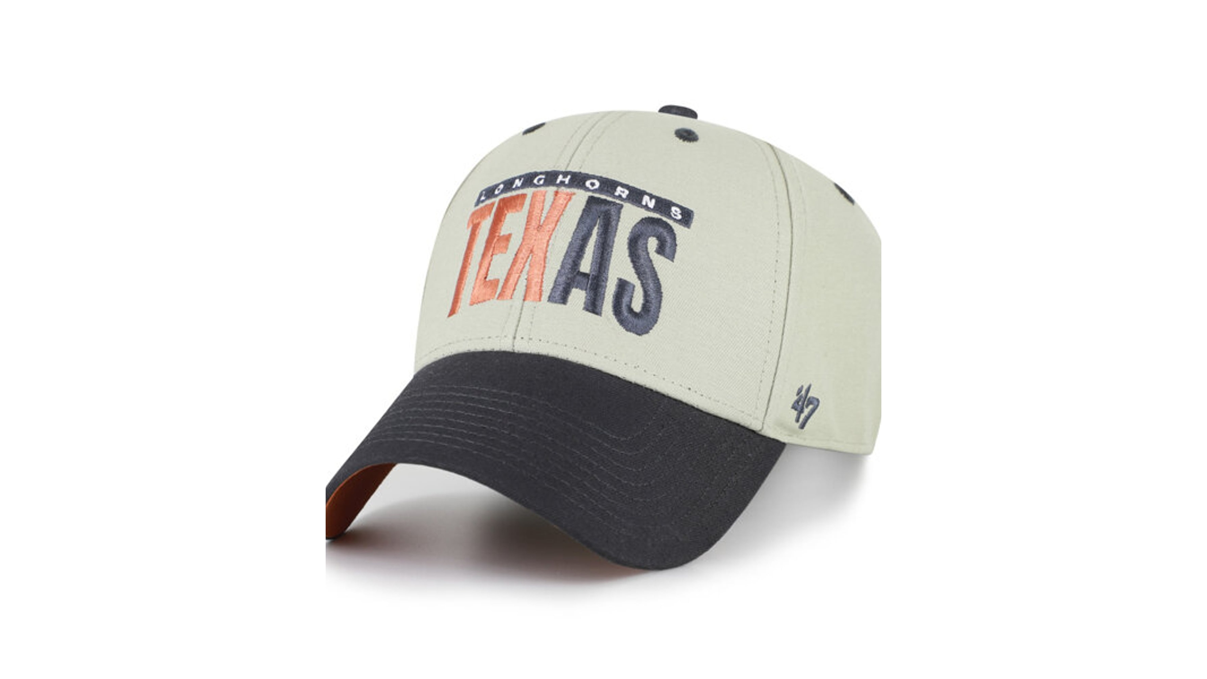 '47 Brand Men's and Women's Gray/Black Texas Longhorns Half Block Text Mvp Adjustable Hat