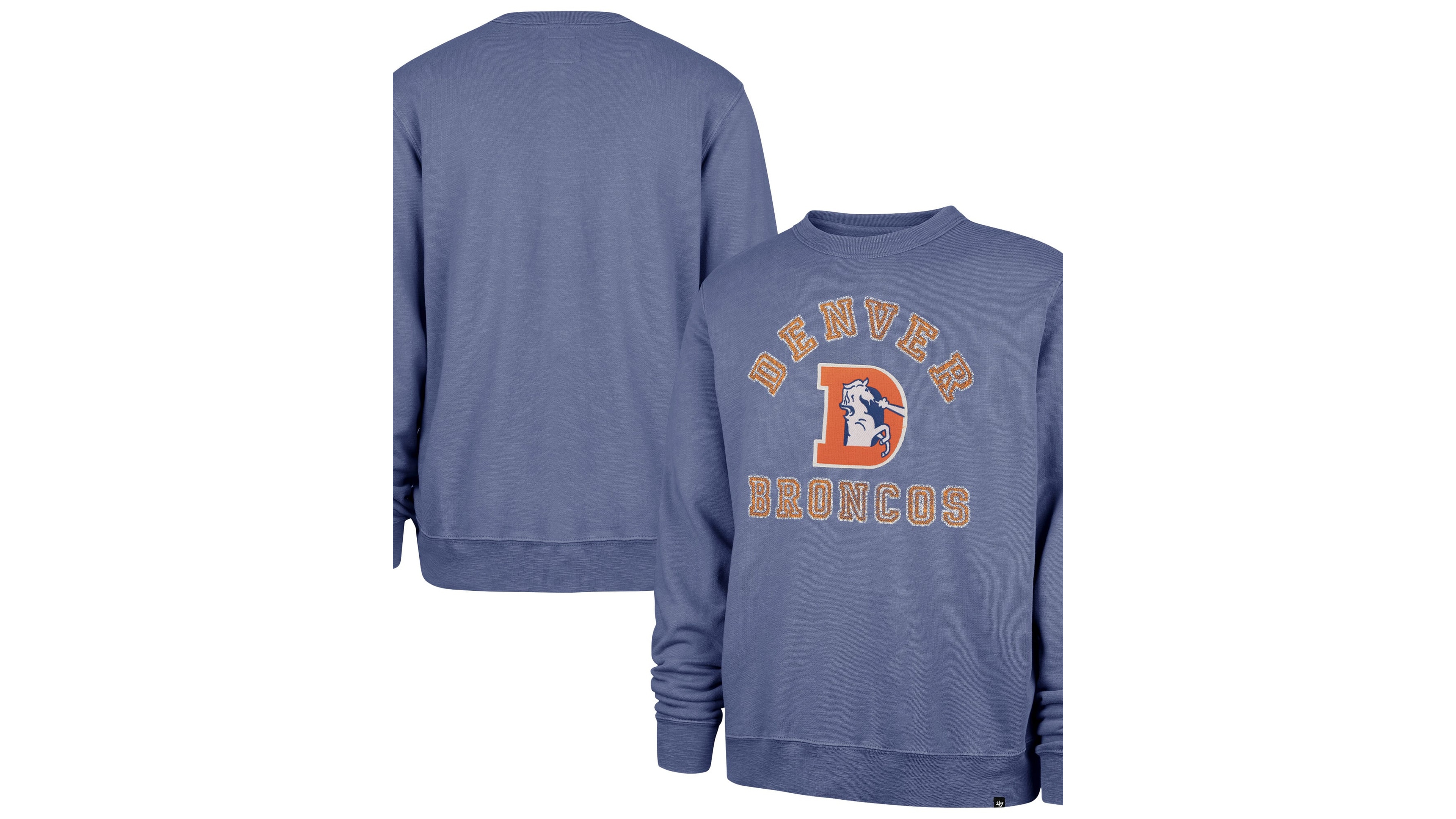 '47 Brand Men's Royal Denver Broncos Calderwood Well Worn French Terry Sweatshirt