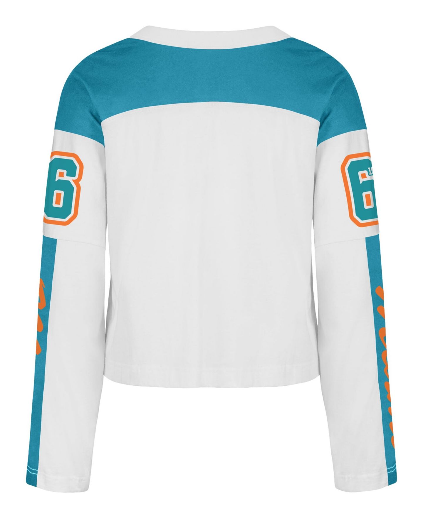 Женская футболка '47 Brand White Miami Dolphins Exclamation Metro V-Neck Long-Sleeves Jersey — фото 2