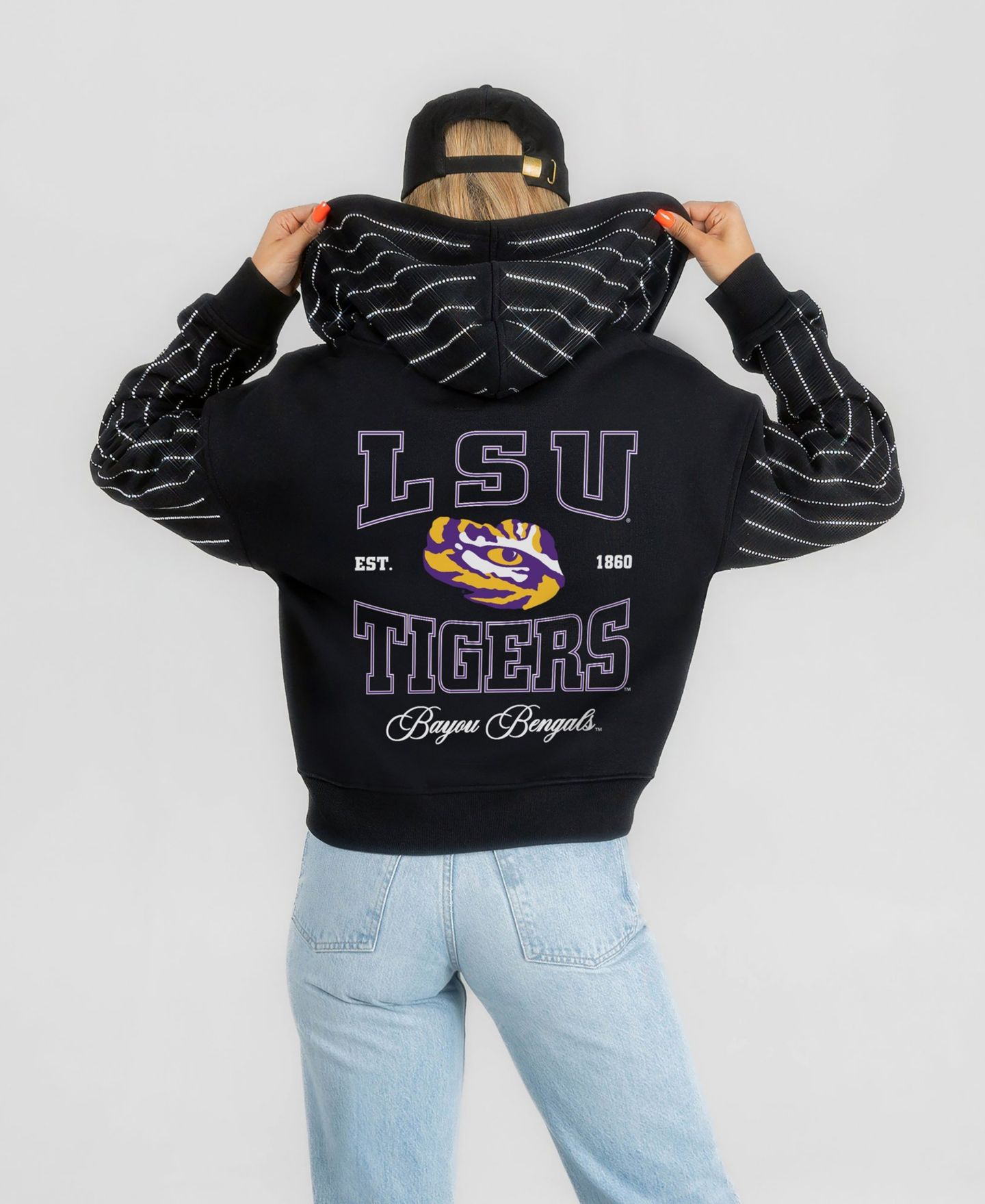 Женское худи Gameday Couture Black LSU Tigers Eyes on the Prize Mid-Crop Full-Zip — фото 1