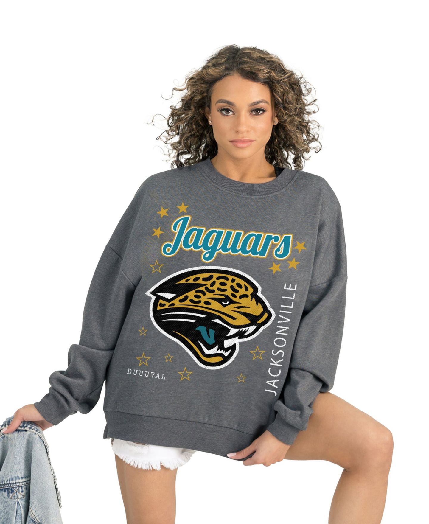 Женская толстовка Gameday Couture Gray Jacksonville Jaguars Ready to Rumble Premium Fleece Pullover — фото 4