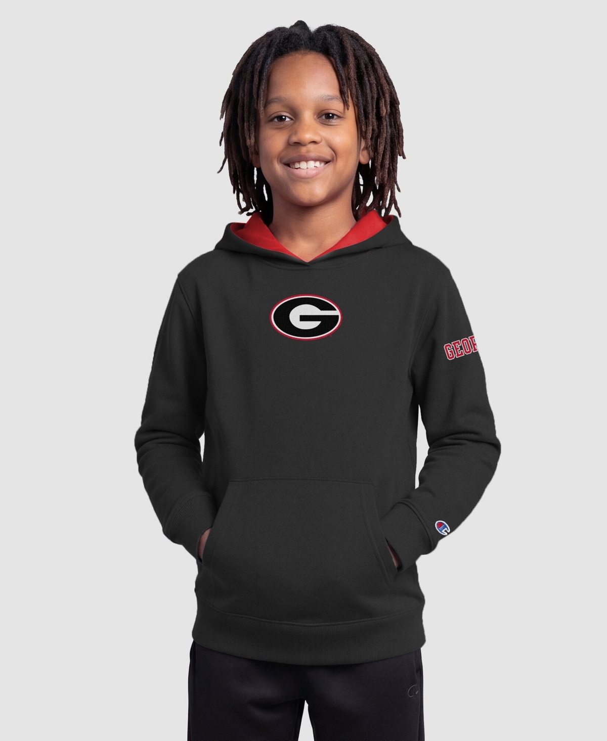 Champion Big Boys' and Girls' Black Georgia Bulldogs Fleece Hoodie