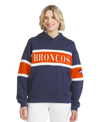 Women's Navy Denver Broncos Stripe Hoodie