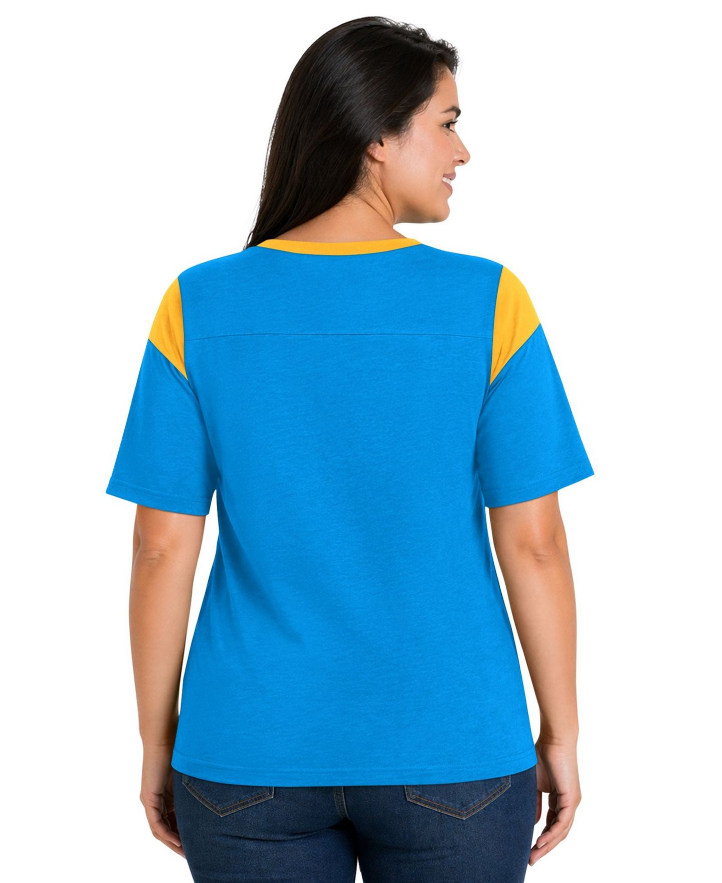 Женская футболка Starter Powder Blue Los Angeles Chargers Plus Size Linebacker Slub — фото 3