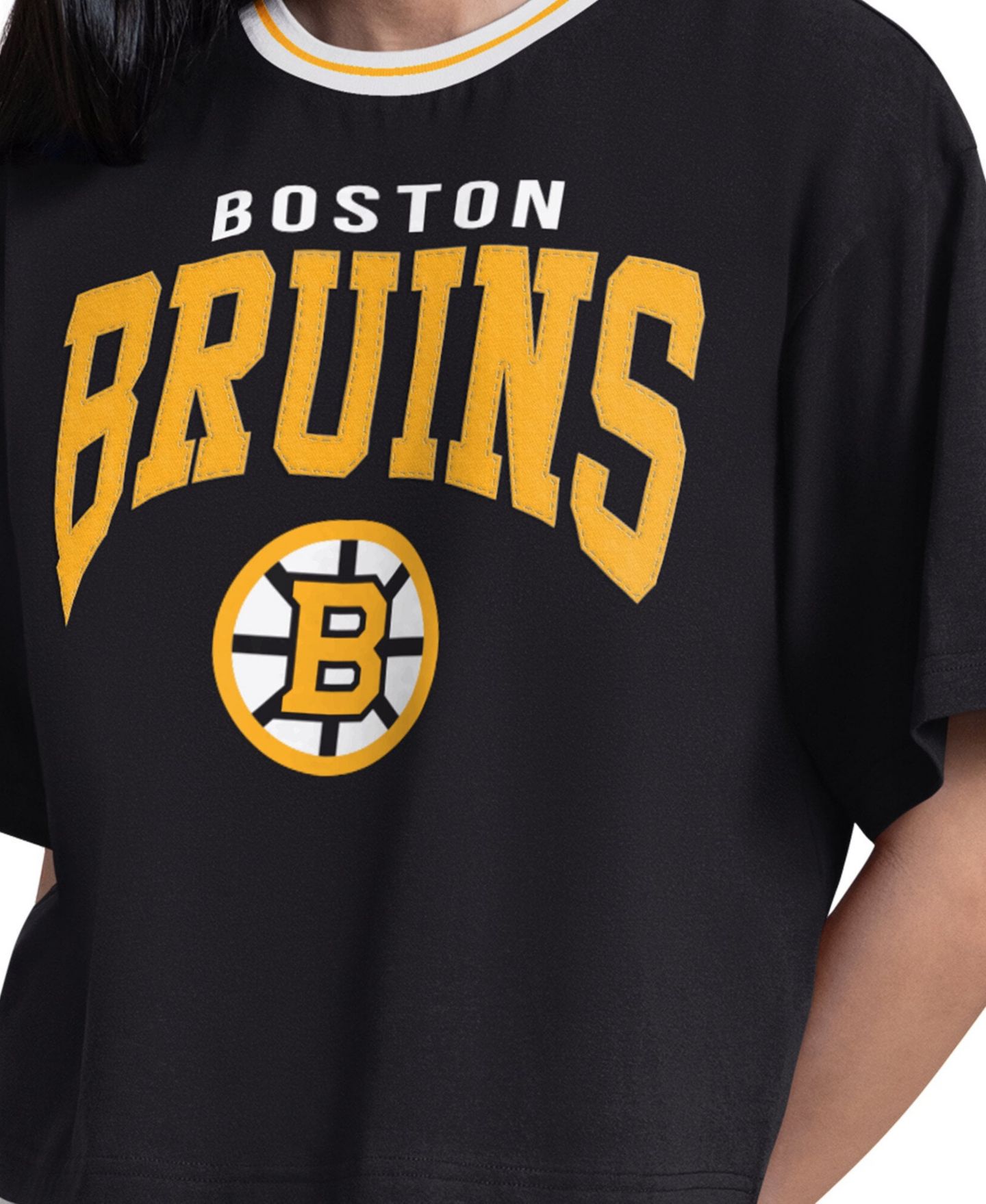 Женская футболка Starter Black Boston Bruins Ace Cropped — фото 3