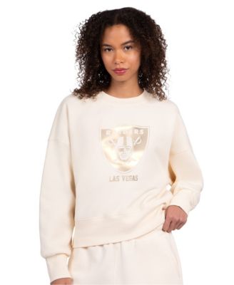 Women's Cream Las Vegas Raiders Travel Pastels Boxy Fleece Sweatshirt