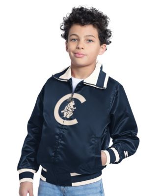 Big Boys' and Girls' Navy Chicago Cubs The Captain Jr. Cooperstown Collection Full-Zip Varsity Jacket
