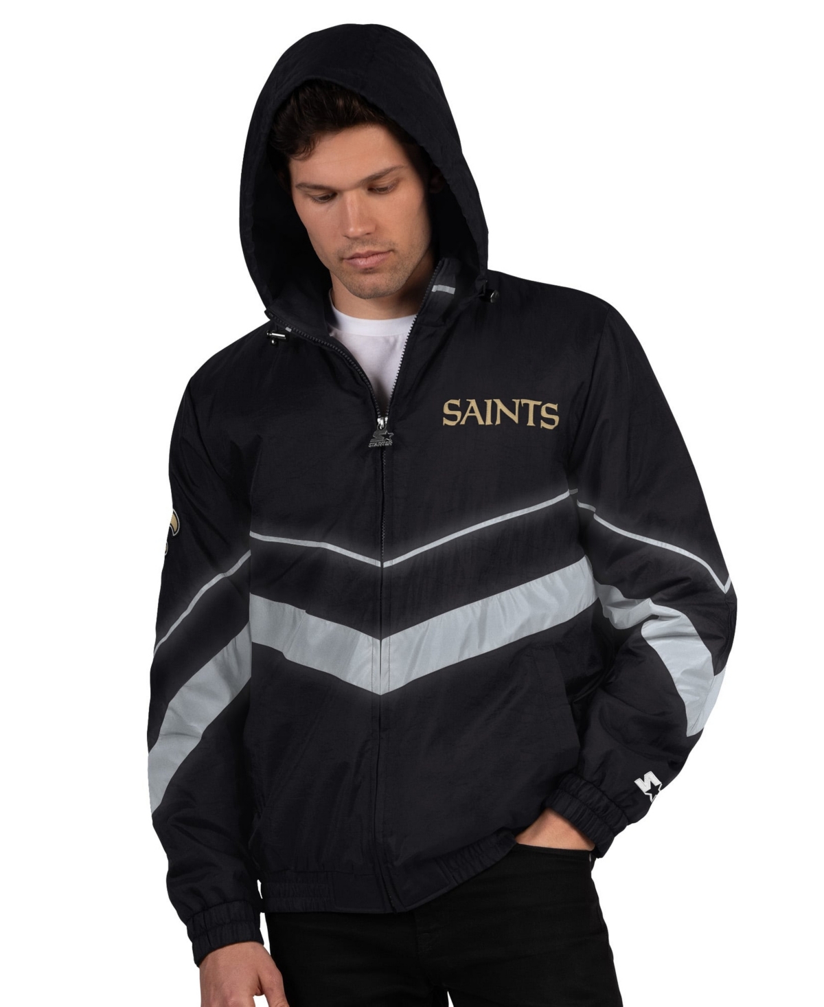 Starter Men's Black/Gold New Orleans Saints Thursday Night Gridiron Full-Zip Jacket - Black, Gold