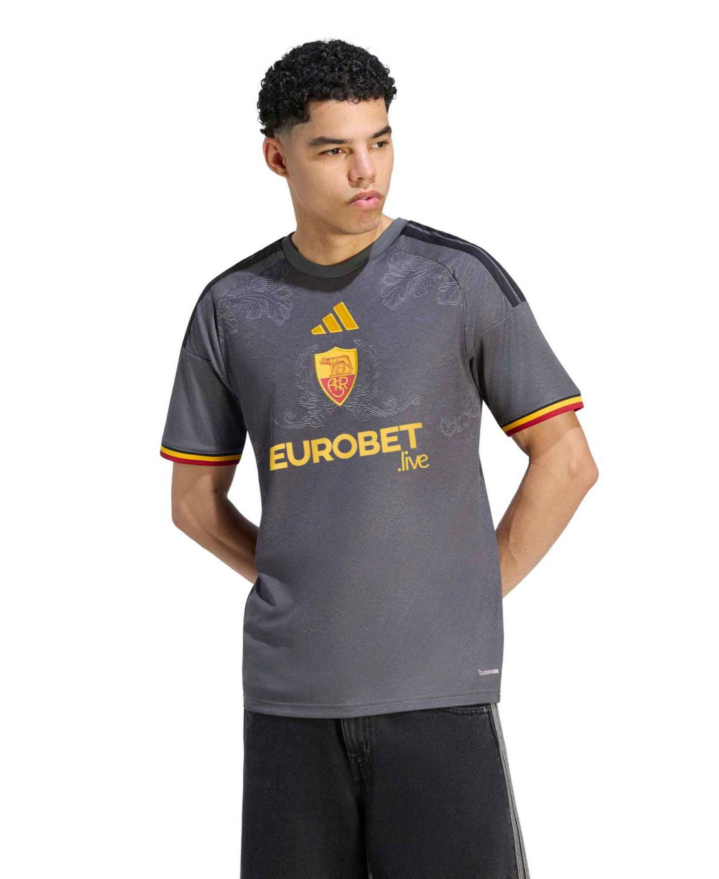 Мужской топ adidas Gray AS Roma 2026/27 Third Replica Jersey — фото 1