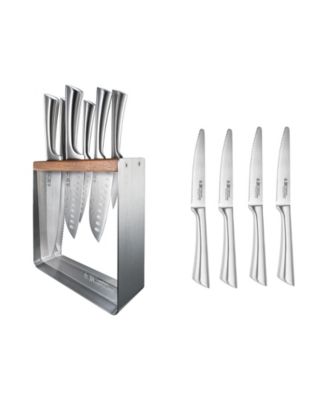 Damashiro Kinzoku 7-Piece Knife Block Set with 4 Bonus Steak Knives