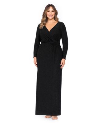 Plus Size V-Neck Long-Sleeve Dress