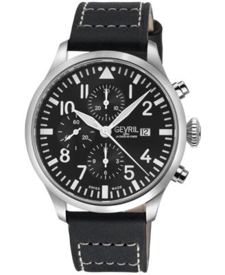 Men's Swiss Automatic Vaughn Italian Leather Strap Watch, 44mm