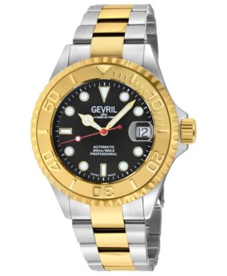 Men's Swiss Automatic Water-Resistant Wall Street Two-Tone Stainless Steel Bracelet Watch, 39mm