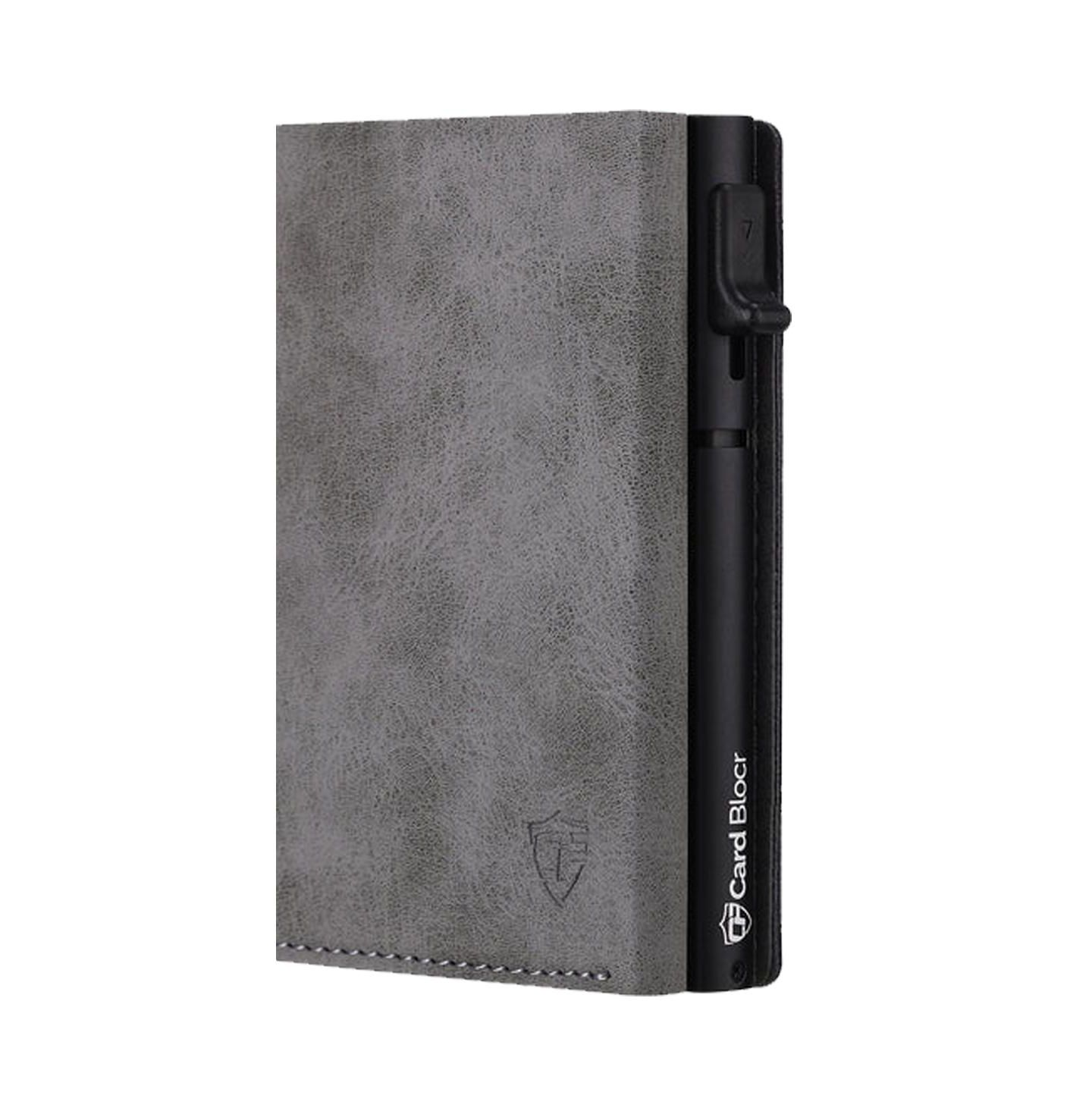 Мужской кошелёк Conceal Plus Card Block Wallet RFID Blocking Credit Card Holder PU Leather, цвет: Серый чёрный — фото 10
