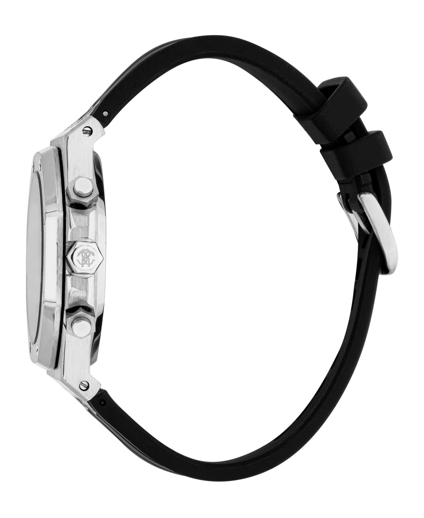 Мужские часы Roberto Cavalli Quartz Silicone Strap Watch, цвет: Серебряный — фото 2