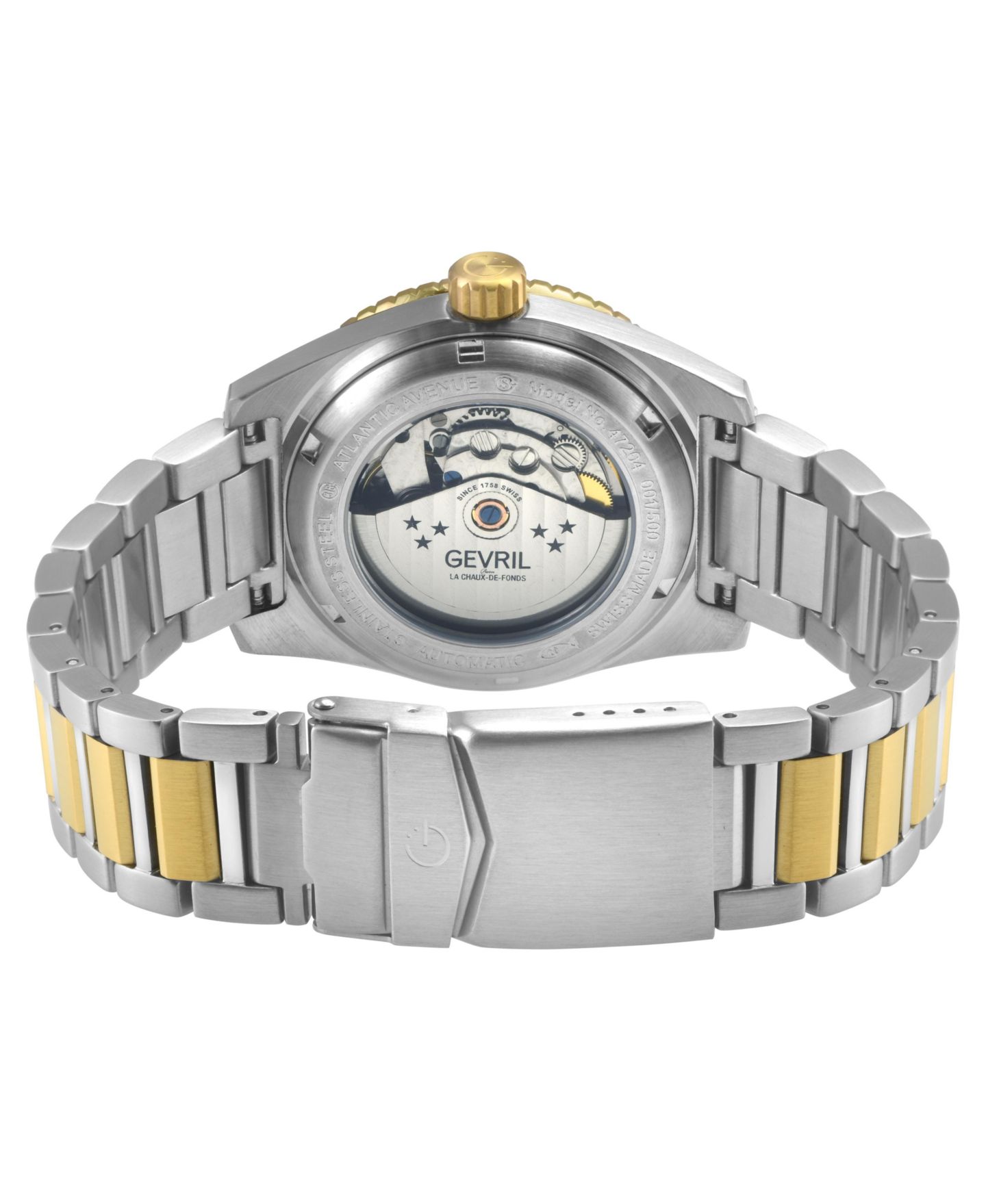 Мужские часы Gevril Atlantic Avenue Swiss Automatic Two toned SS Ipyg 316L Stainless Steel Bracelet Watch, цвет: Серебряный — фото 2