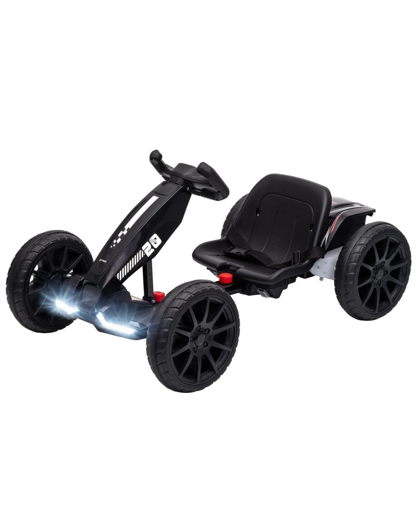 Детская игрушка Glintex 12V Electric Go Kart with Four Length Settings and LED Headlights, Up to 25 kg, 3–6 лет, цвет: Чёрный — фото 11