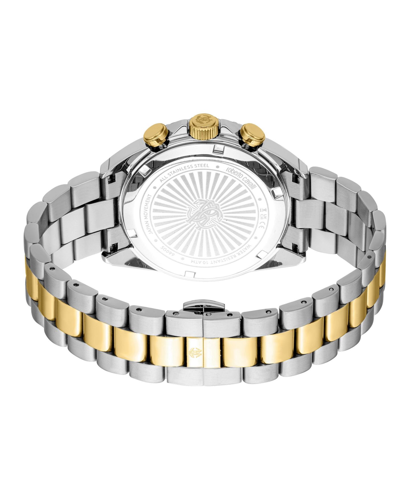 Мужские часы Roberto Cavalli Quartz Chronograph Two-Tone Stainless Steel Bracelet Watch, 42mm, цвет: Серебряный — фото 2