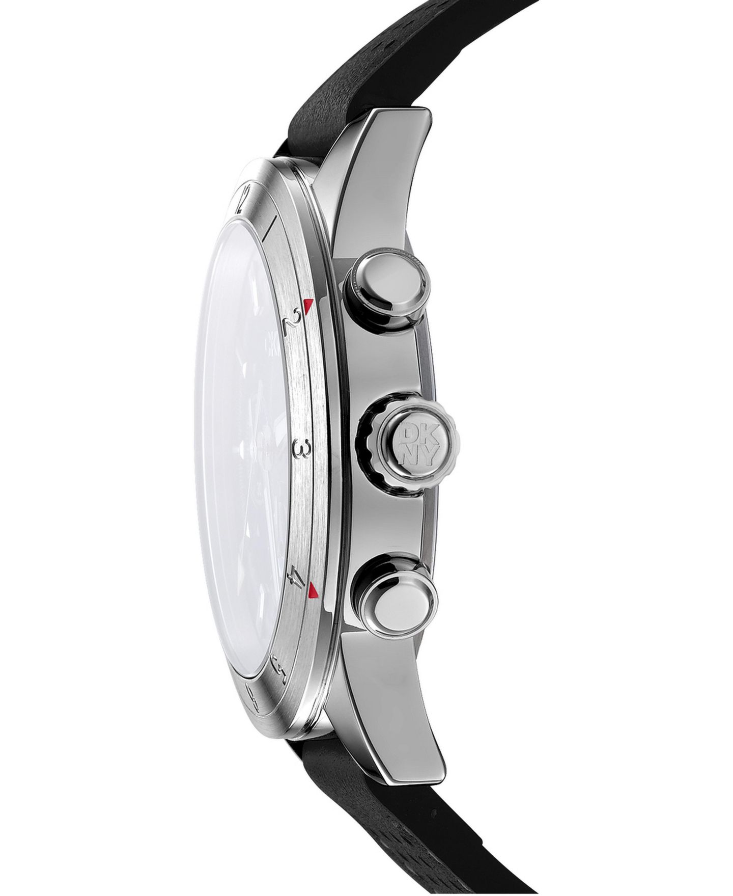 Мужские часы DKNY Quartz Jameson Leather Strap Watch, 44mm, цвет: Серебряный — фото 2