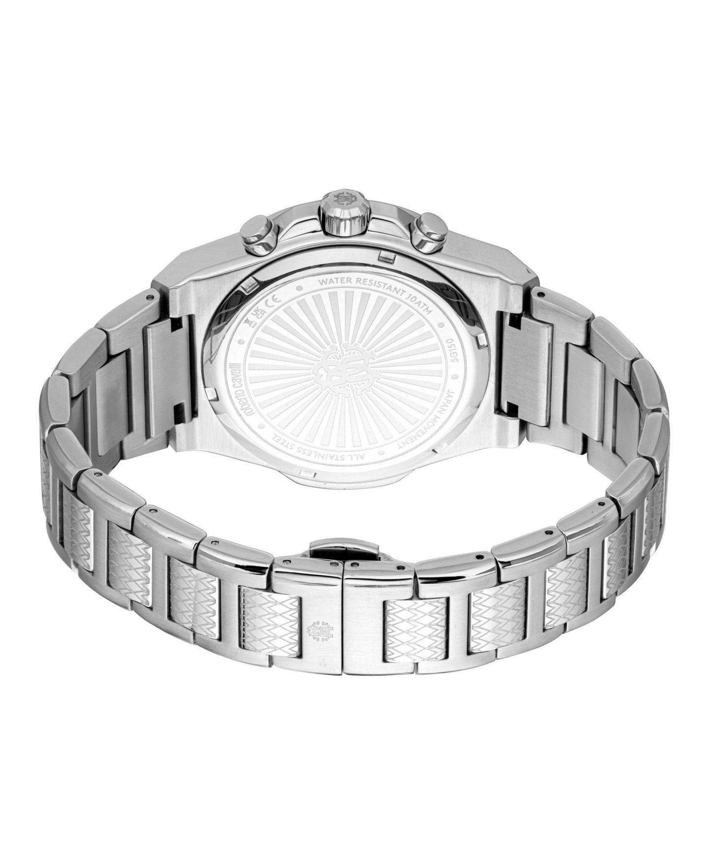 Мужские часы Roberto Cavalli Quartz Water-Resistant Silver Stainless Steel Bracelet Watch, цвет: Серебряный — фото 2