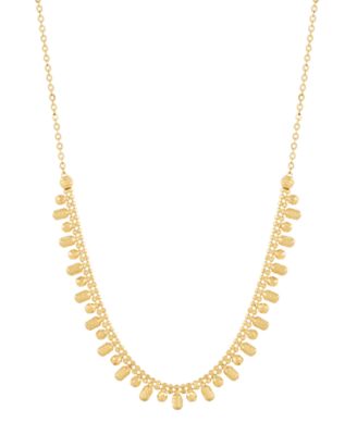 Polished Fringe Cable-Chain Necklace in 10k Yellow Gold