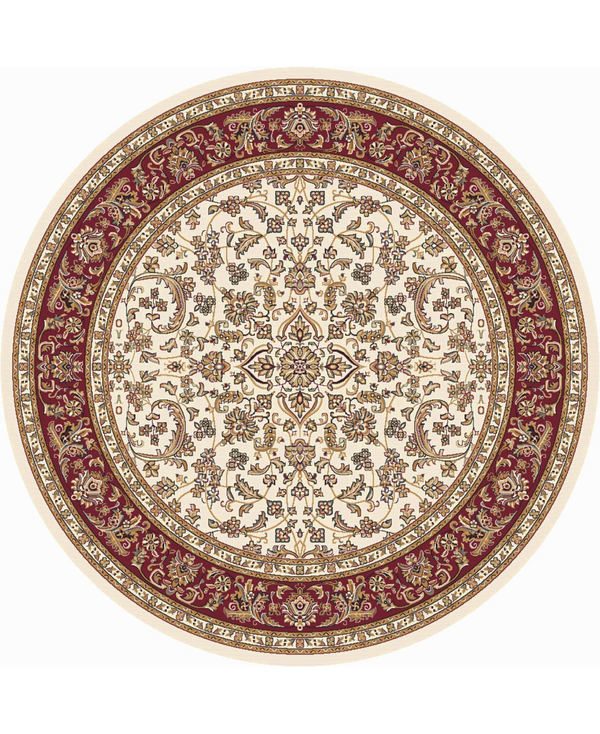 Closeout! Km Home 1318/1517/Ivory Navelli Ivory/ Cream 7'10" x 7'10" Round Area Rug