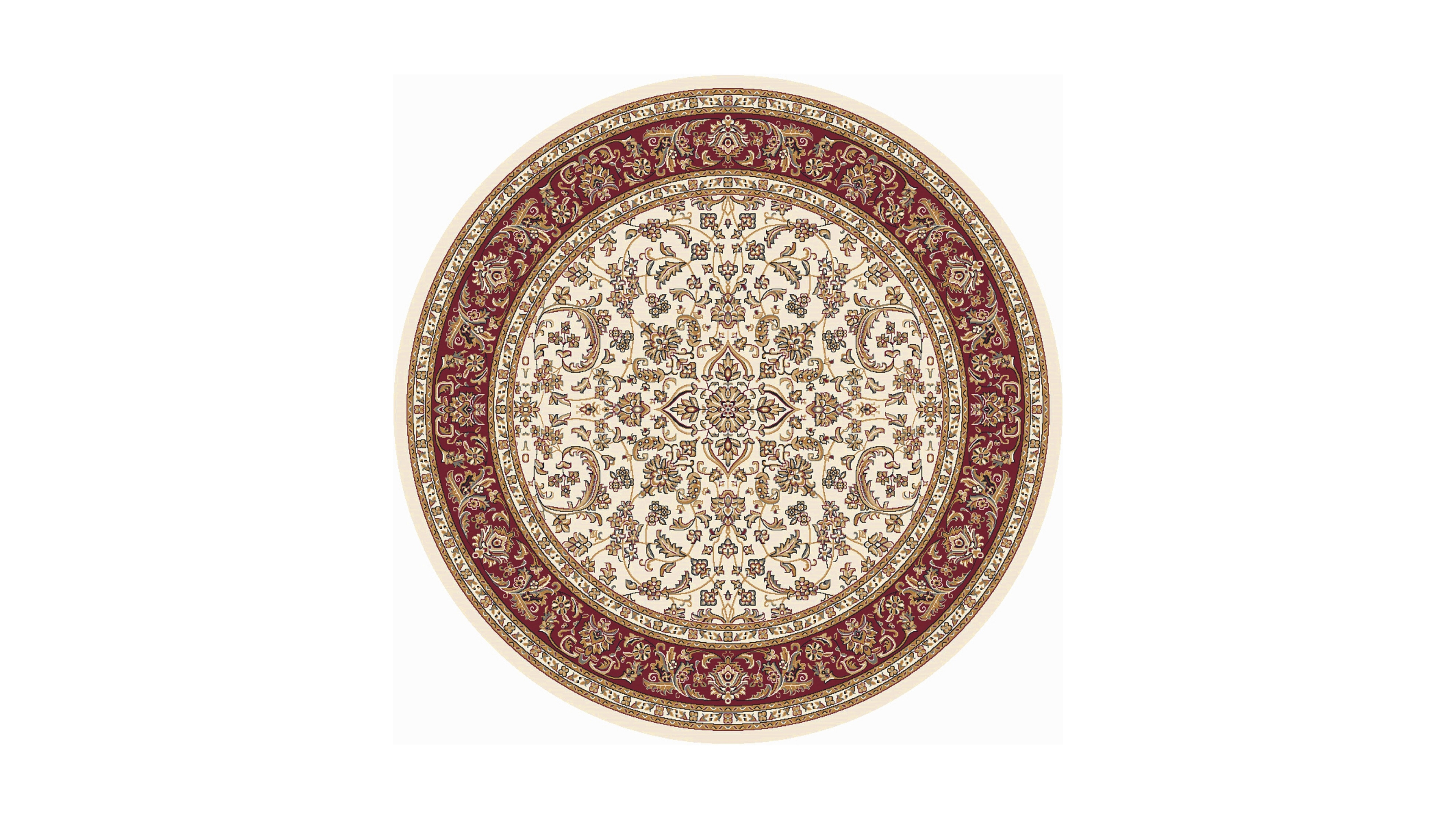 Closeout! Km Home 1318/1517/Ivory Navelli Ivory/ Cream 7'10" x 7'10" Round Area Rug