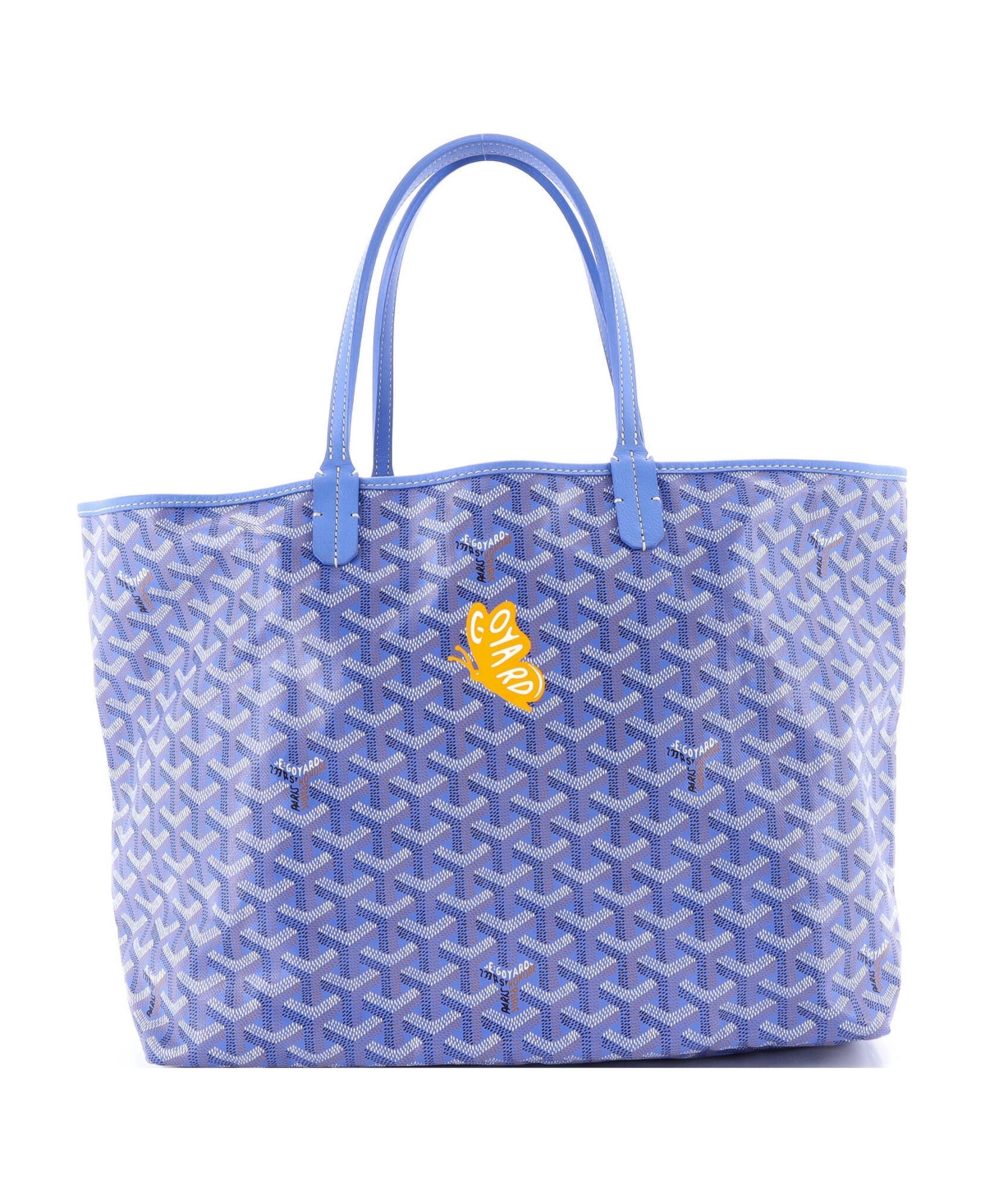 Pre-Owned Goyard Pm Saint Louis Reversible Tote Printed Coated Canvas and Printed Canvas - Blue