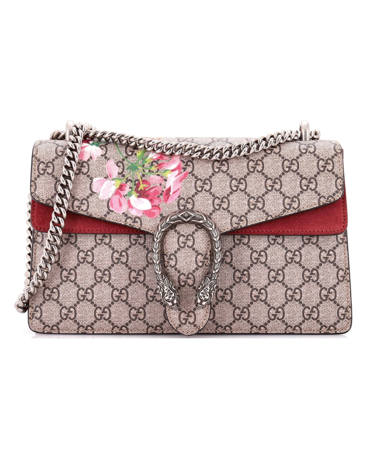 Pre-Owned Gucci Small Dionysus Bag Blooms Print Gg Coated Canvas - Brown