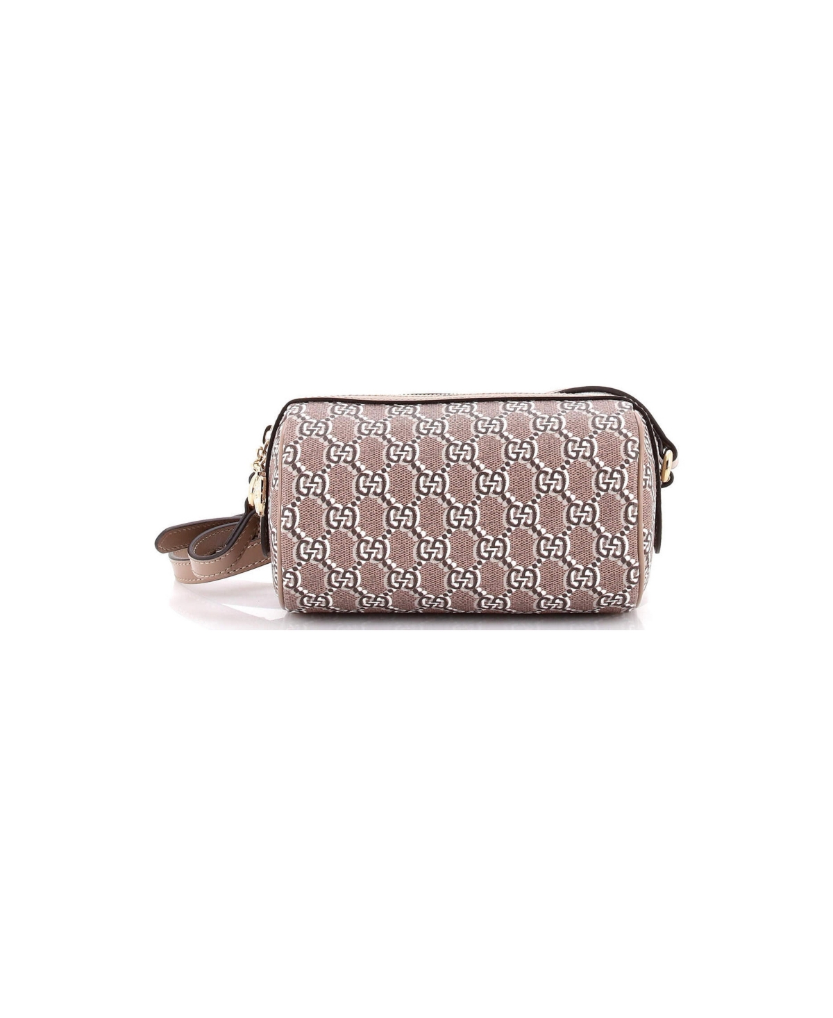 Pre-Owned Gucci Mini Cylindrical Shoulder Bag Gg Shadow Coated Canvas - Brown