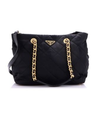 Medium Convertible Chain Tote Quilted Tessuto