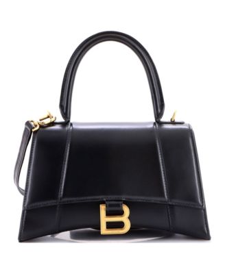 Small Hourglass Top Handle Bag Leather