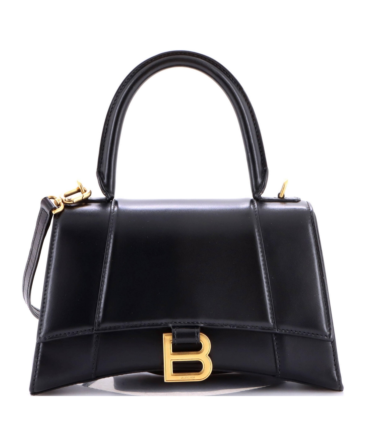 Pre-Owned Balenciaga Small Hourglass Top Handle Bag Leather - Black