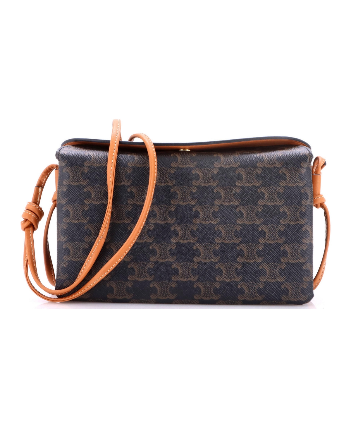 Pre-Owned Celine Trio Flap Crossbody Bag Triomphe Coated Canvas