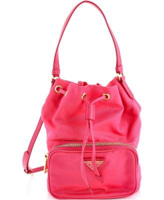 Small Drawstring Bucket Bag Tessuto