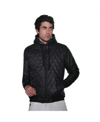 Campus Sutra Men's Diamond-Quilted Hooded Regular-Fit Zip-Front Puffer Jacket