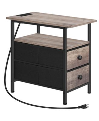 Modern End Table with USB Charging Ports for Living Room and Bedroom