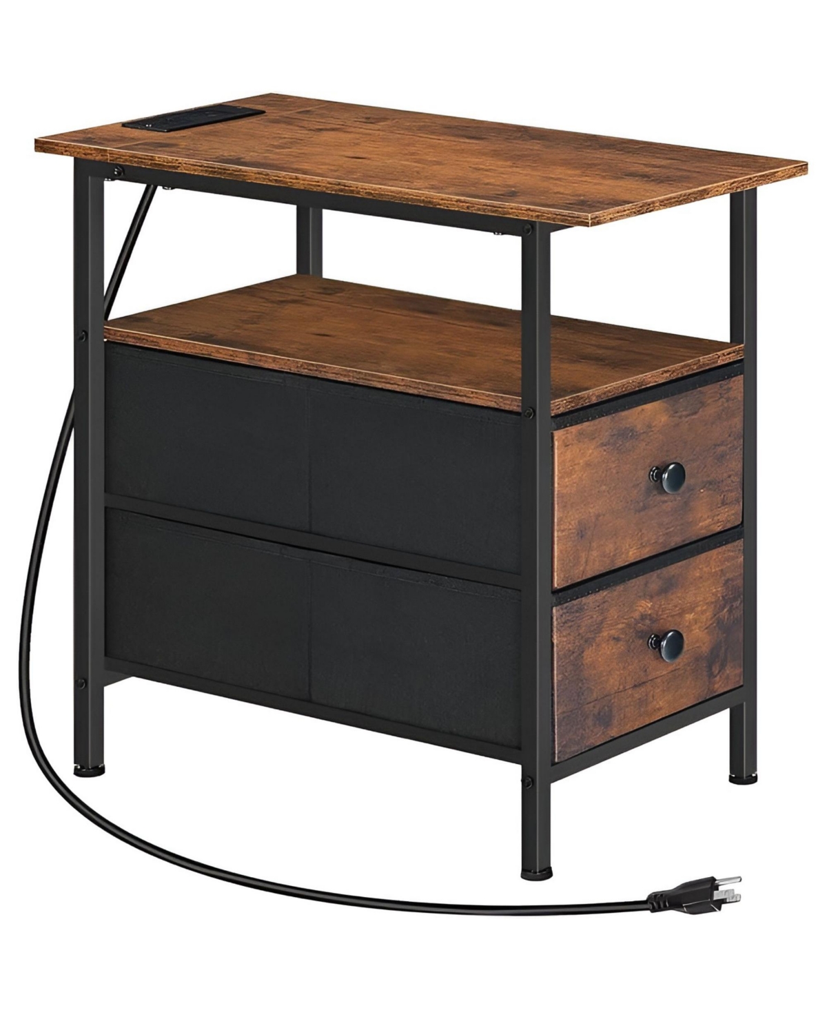 Slickblue Modern End Table with Usb Charging Ports for Living Room and Bedroom